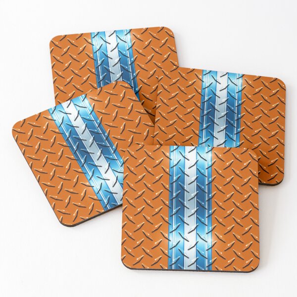 Item preview, Forged Tread: 4-Way Industrial Steel PHONE CASE (ORANGE - BLUE/WHITE)  designed and sold by CleverCulture.