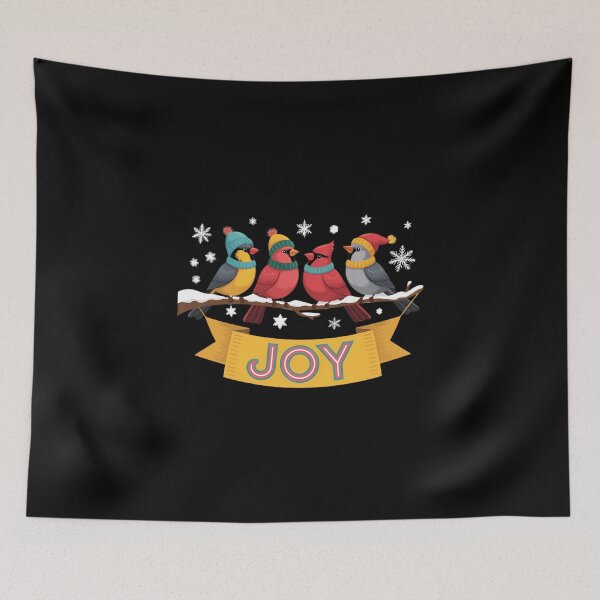 Item preview, Pretty Winter Birds with Snow and JOY Birdwatchers Christmas designed and sold by FaithAbbott.