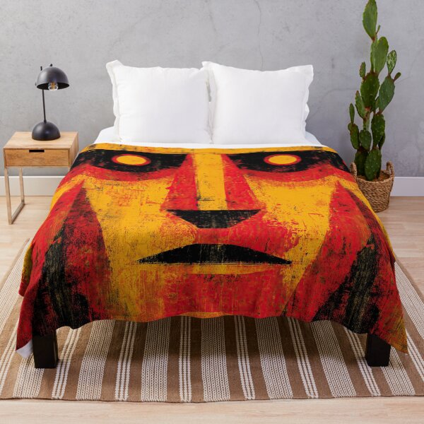 Item preview, Geometric Abstract Face With Glowing Eyes Warning Art designed and sold by Piotrek0001.