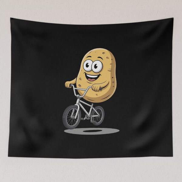 Item preview, Smiling potato on BMX bike designed and sold by FaithAbbott.
