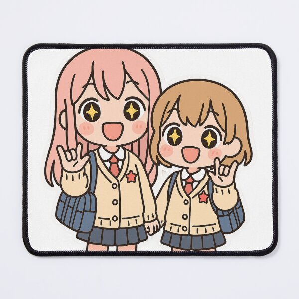 Aperçu de l'œuvre Couple d'écoliers Kawaii Chibi créée et vendue par StickerFusion.