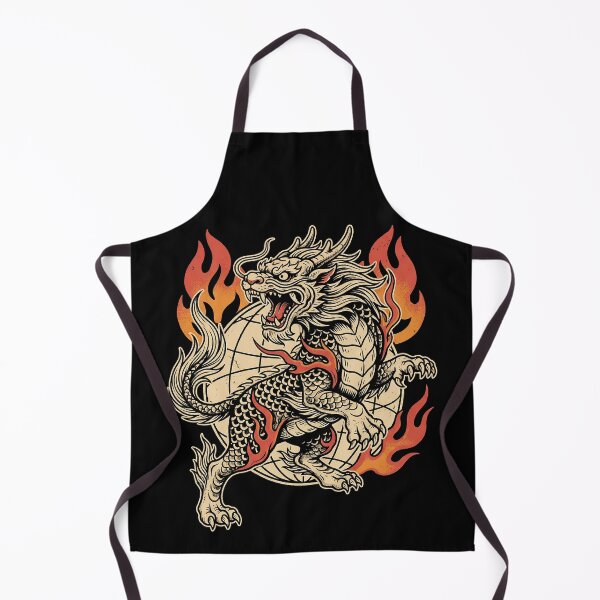 Item preview, Fierce Qilin Mythical Beast Fire Flames Tattoo Art designed and sold by zzz888.
