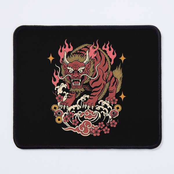 Item preview, Fierce Red Mythical Tiger Nian Beast Prosperity Art designed and sold by zzz888.