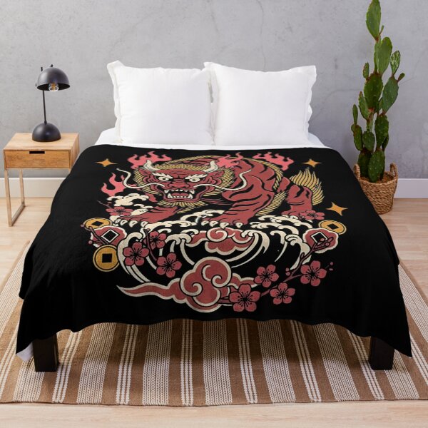 Item preview, Fierce Red Mythical Tiger Nian Beast Prosperity Art designed and sold by zzz888.