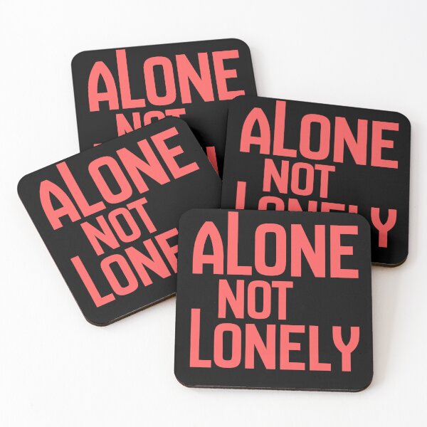 Item preview, Alone Not Lonely Typography T-Shirt | Introvert Quote Minimal Aesthetic Sticker designed and sold by YasirHamidDesigns .