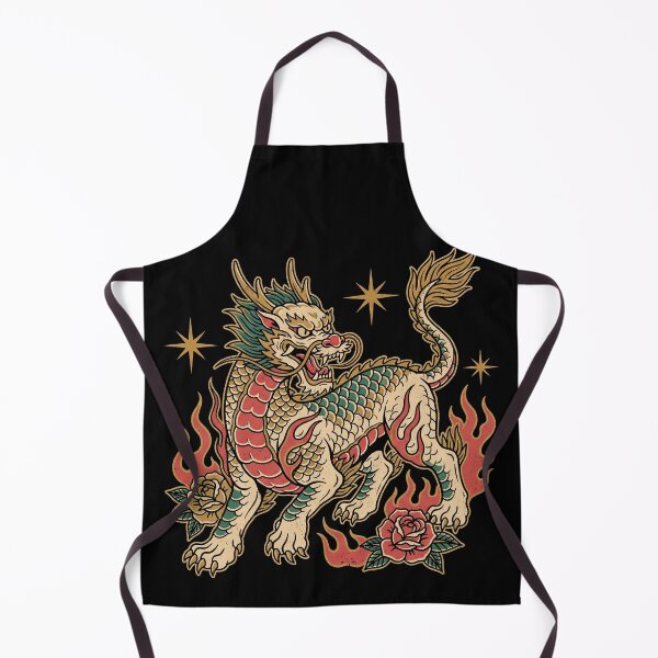 Item preview, Majestic Green Qilin Mythical Beast Roses Tattoo Art designed and sold by zzz888.