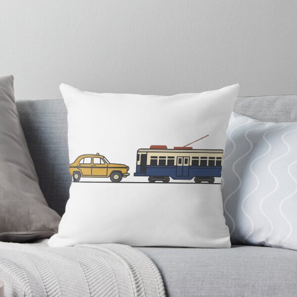 Item preview, Kolkata Nostalgia: Yellow Taxi & Tram Art Print & Sticker designed and sold by sugato123.