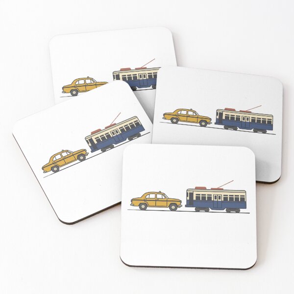 Item preview, Kolkata Nostalgia: Yellow Taxi & Tram Art Print & Sticker designed and sold by sugato123.