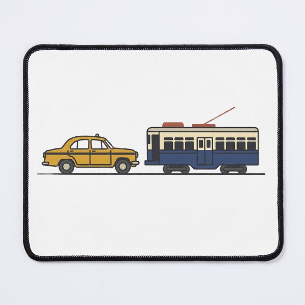 Item preview, Kolkata Nostalgia: Yellow Taxi & Tram Art Print & Sticker designed and sold by sugato123.