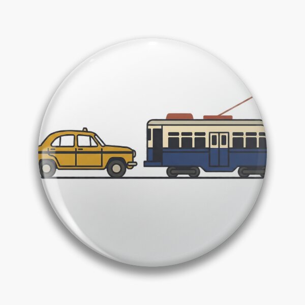 Item preview, Kolkata Nostalgia: Yellow Taxi & Tram Art Print & Sticker designed and sold by sugato123.