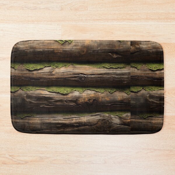 Item preview, VINTAGE WOODEN LOG CABIN WALL relaxing older wood moss and logs off-grid cabin life hiking camping designed and sold by Jt41.