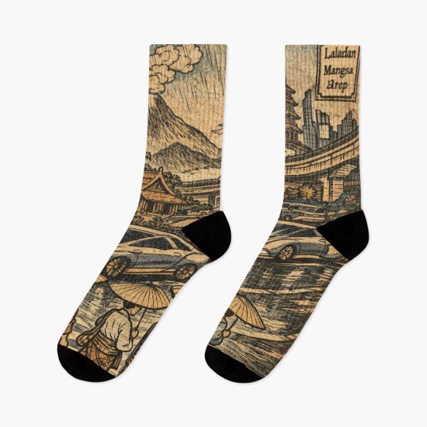Item preview, Futuristic Japanese Street – Retro Sci-Fi Ukiyo-e Design designed and sold by Mauswohn.