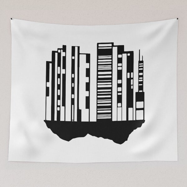 Item preview, Paysage Urbain Volant 12 (simple, noir et blanc, minimaliste) designed and sold by EBFCDesigns.