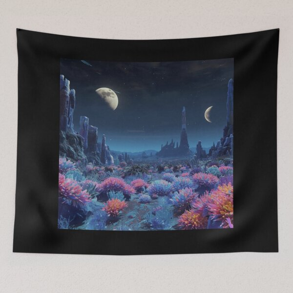 Item preview, ALIEN PLANET EXOPLANET SURFACE TWIN MOON WORLD ALIENS extraterrestrials space lover space exploration moon mission mars mission solar system designed and sold by Jt41.