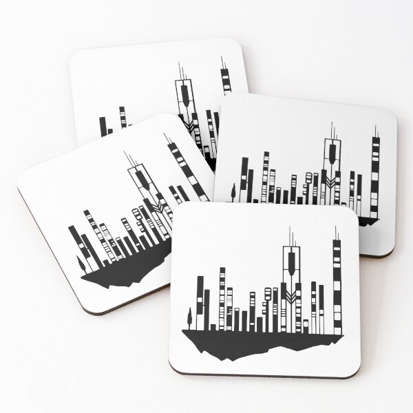 Item preview, Paysage Urbain Volant 9 (simple, noir et blanc, minimaliste) designed and sold by EBFCDesigns.