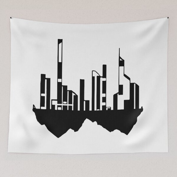 Item preview, Paysage Urbain Volant 11 (simple, noir et blanc, minimaliste) designed and sold by EBFCDesigns.