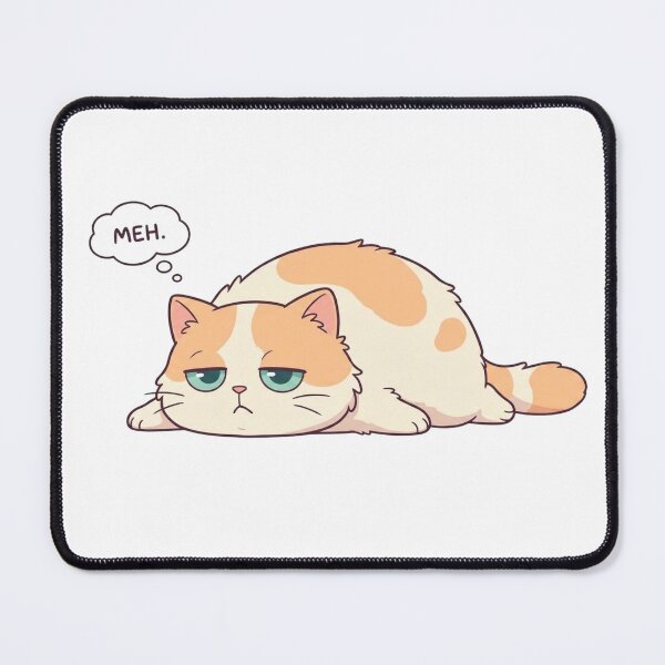 Item preview, Lazy "Meh" Chubby Cat designed and sold by craftedd.