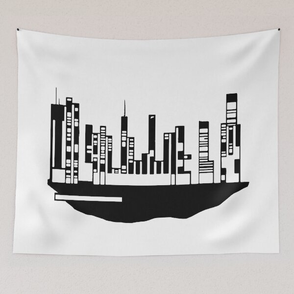 Item preview, Paysage Urbain Volant 8 (simple, noir et blanc, minimaliste) designed and sold by EBFCDesigns.