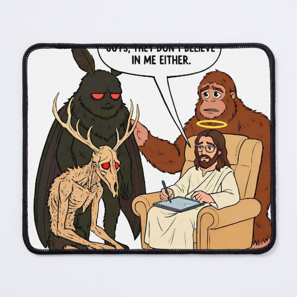 Item preview, Mythical Cryptids Support Group Therapy With Jesus designed and sold by Astraskal.