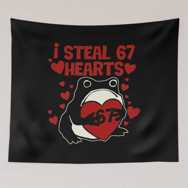 Item preview, Funny Frog Valentine – I Steal 67 Six Seven Hearts designed and sold by LashondaGreen89.