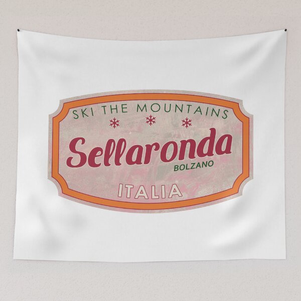 Item preview, Sellaronda, Italy, textured skiing badge designed and sold by Wanderful-roads.