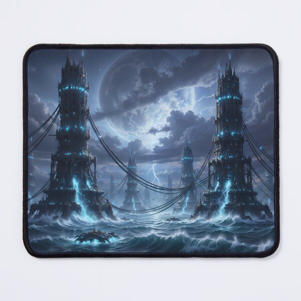 Item preview, The Midnight Citadel: Ethereal Lunar Fortress over the Clouds designed and sold by KYOFRAME.