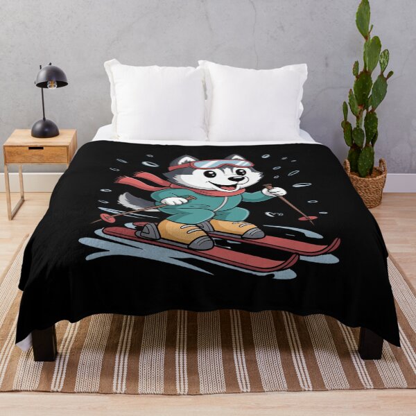 Item preview, Cute Husky Skiing Illustration designed and sold by mvm-shop.