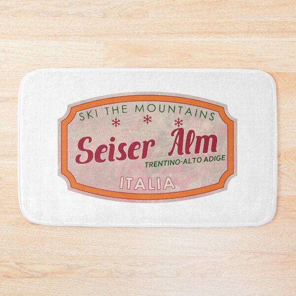 Item preview, Seiser Alm, Italy, textured skiing badge designed and sold by Wanderful-roads.