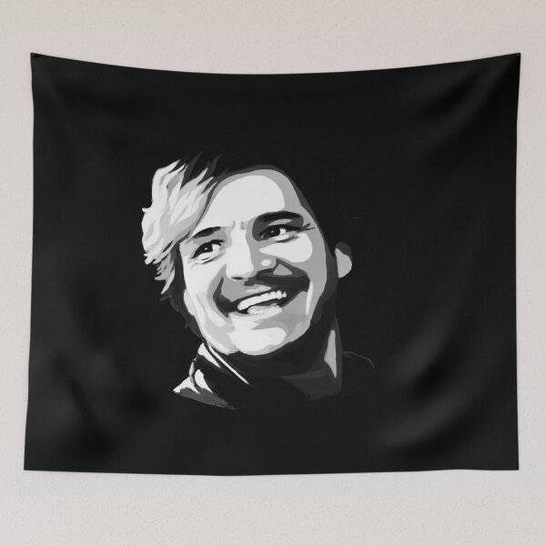 Item preview, Pedro Pascal Black And White Smiling designed and sold by Shaunthesheep41.