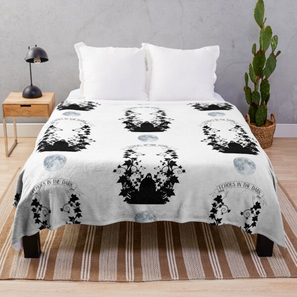 Item preview, Ghost Ivy Moon Silhouette Art – Echoes in the Dark, Gothic Halloween Black and White designed and sold by Luminari Creations.