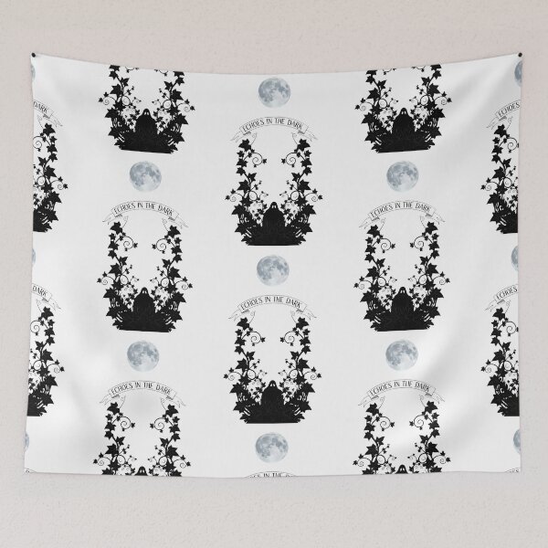Item preview, Ghost Ivy Moon Silhouette Art – Echoes in the Dark, Gothic Halloween Black and White designed and sold by Luminari Creations.
