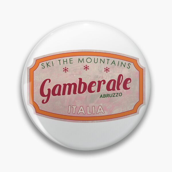 Item preview, Gamberale, Abruzzo, Chieti, Italia, textured skiing badge designed and sold by Wanderful-roads.