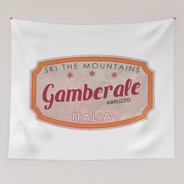 Item preview, Gamberale, Abruzzo, Chieti, Italia, textured skiing badge designed and sold by Wanderful-roads.