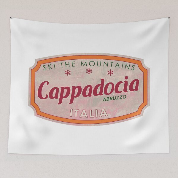 Item preview, Cappadocia, Abruzzo, L’Aquila, Italia, textured skiing badge designed and sold by Wanderful-roads.