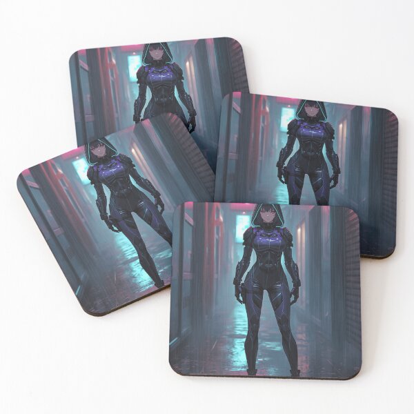 Item preview, Hooded Cyberpunk Operative in Neon Alley Anime Sci-Fi Night Art designed and sold by Element Horizon Studio.