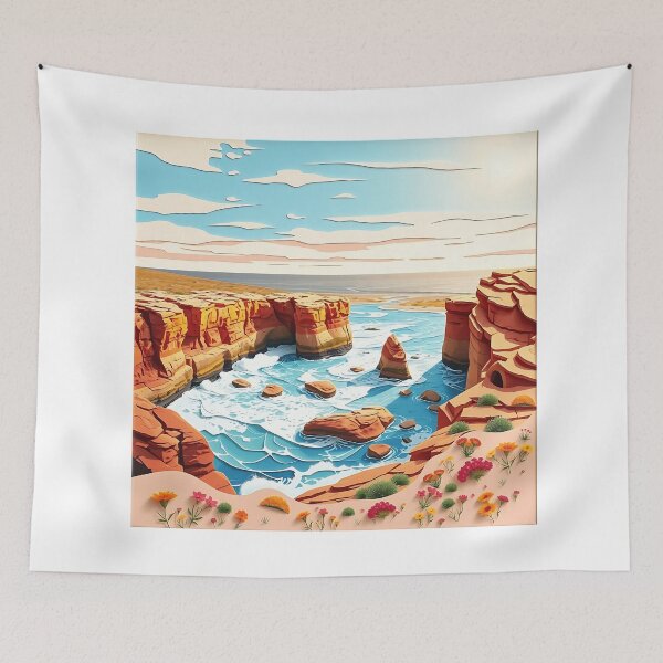 Item preview, Kalbarri Paper Collage Landscape designed and sold by sharon1210.