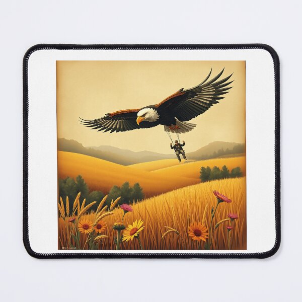 Item preview, Majestic Eagle and Paraglider in Wheat Fields designed and sold by sharon1210.