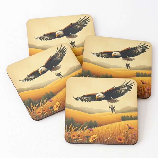 Item preview, Majestic Eagle and Paraglider in Wheat Fields designed and sold by sharon1210.