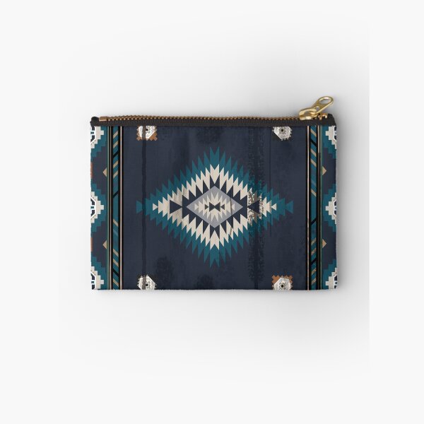 Item preview, area rug design in deep blue tones, inspired by American Western and cowboy culture. designed and sold by Line-Aura.