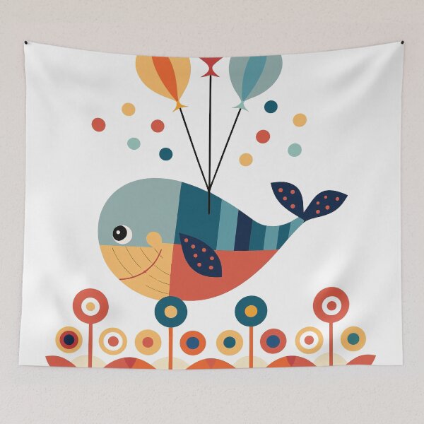 Item preview,  Playful Whale Among Geometric Shapes designed and sold by paulrommer.