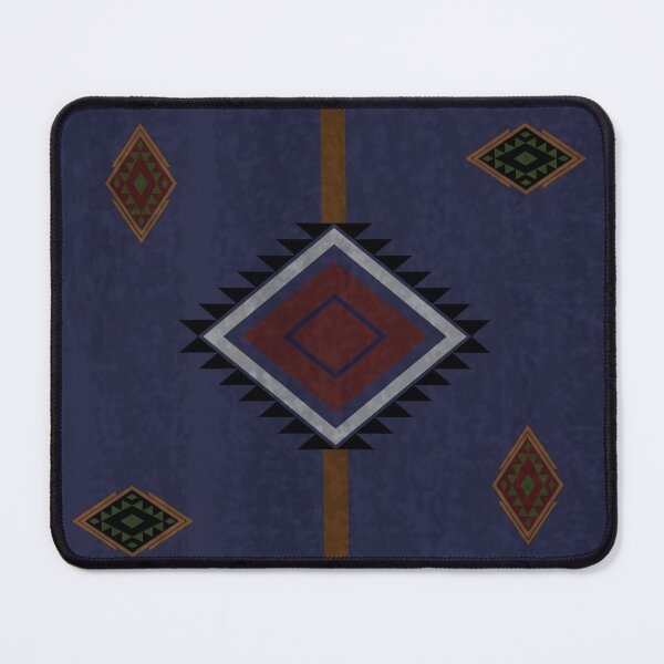 Item preview, area rug design in deep blue tones, inspired by American Western and cowboy culture designed and sold by Line-Aura.