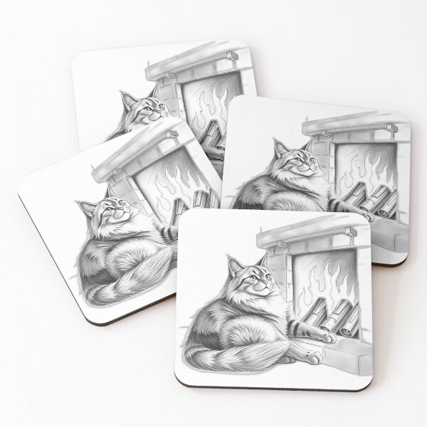 Item preview, Majestic Yule Cat Charcoal Sketch designed and sold by sharon1210.