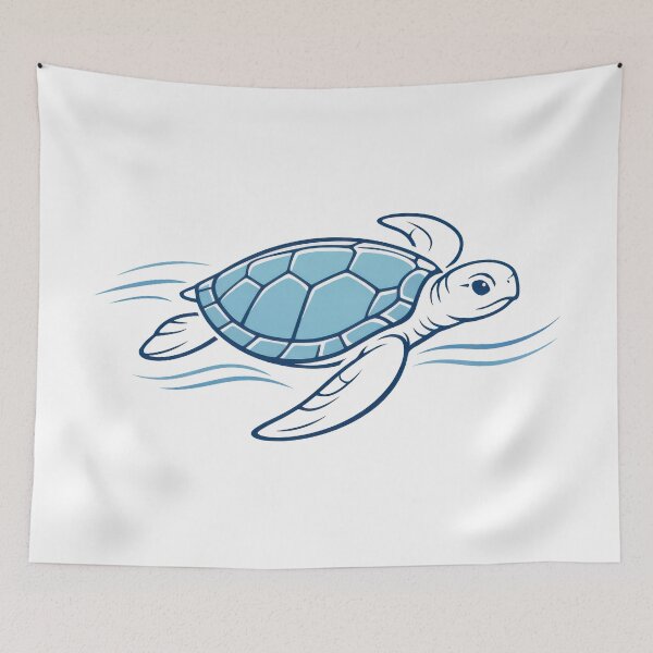 Item preview, Sea Turtle Line Art Serene Ocean Waves Minimalism designed and sold by zoughlal.