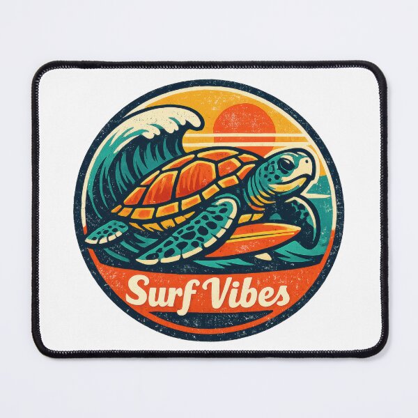 Item preview, Retro Surf Sea Turtle Badge Surf Vibes Patch Style designed and sold by zoughlal.