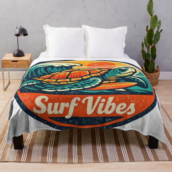 Artikelvorschau, Retro-Surf-Abzeichen mit Meeresschildkröte, Surf-Vibes-Patch im Surf-Stil entworfen und verkauft von zoughlal.