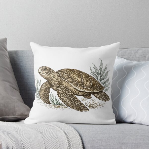 Item preview, Vintage Engraving Sea Turtle Ocean Guardian Naturalist Style designed and sold by zoughlal.