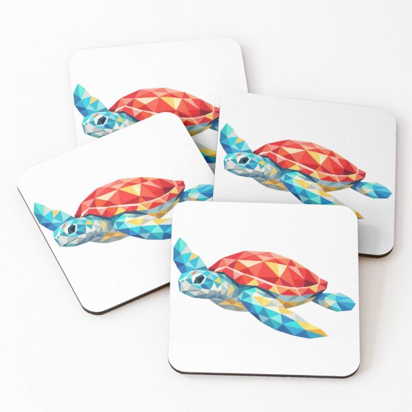 Item preview, Low Poly Sea Turtle Geometric Mosaic Dynamic Swim designed and sold by zoughlal.