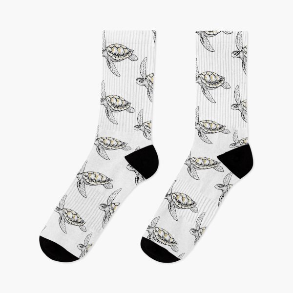 Item preview, Elegant Sea Turtle Linework Black White With Gold Accents designed and sold by zoughlal.