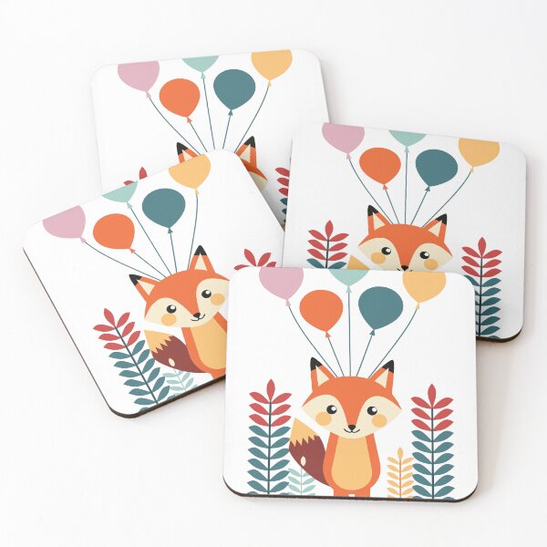 Item preview, Fox with Colorful Balloons designed and sold by paulrommer.