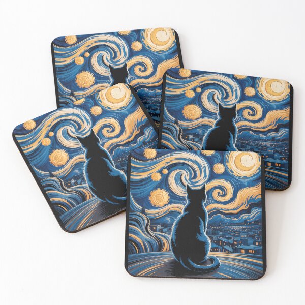 Item preview, Cat Starry Night Cat Lovers Cat Mom Cat Dad designed and sold by creatinkhavnica.